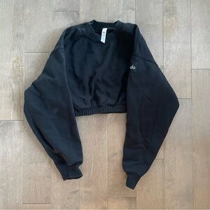 Aloyoga Black Cropped Sweatshirt